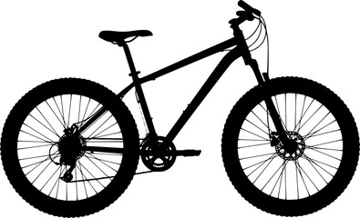 Fototapeta premium Silhouette of a mountain bike viewed from the side