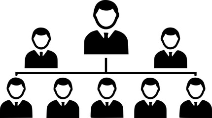 creative Business Organizational Chart icon and logo silhouette vector illustration isolated on white background
