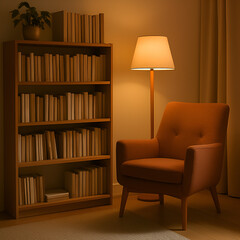 books rack in living room