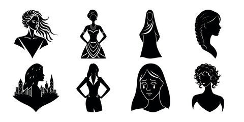 set of women silhouettes