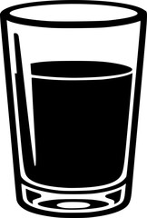 Drink glass vector silhouette illustration isolated on white background
