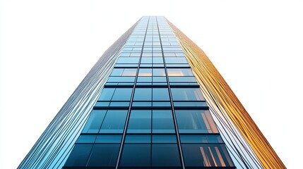 Tall modern office building isolated on a transparent background, high-resolution PNG digital asset
