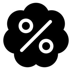 Flower with a black and white outline and a red and white center. Icon