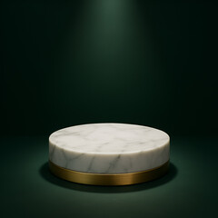 empty white marble product podium