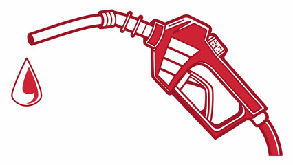 Obraz premium Red Gas Pump Nozzle with Droplet
