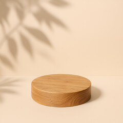 empty wooded product podium