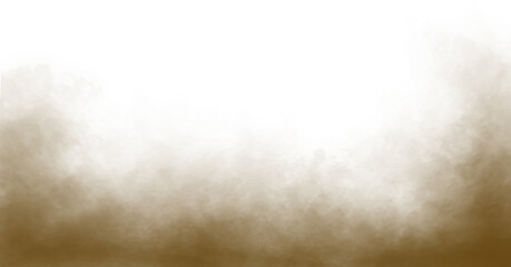 Dust, sand, and smoke cloud particles on transparent background. Brown sandstorm or explosion effect for overlay, compositing, and design elements
