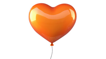 heart shaped balloon 3D render icon with glossy finish isolated on white background
