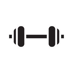 Barbell and dumbbell icons. Silhouette of a barbell and dumbbells. Vector icon of a barbell.
