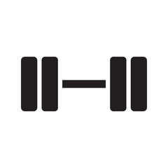 Barbell and dumbbell icons. Silhouette of a barbell and dumbbells. Vector icon of a barbell.