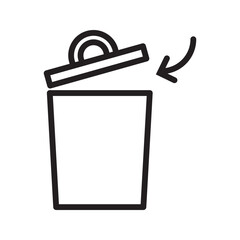 vector trash can icon. vector trash can symbol. trash tank. trash basket. delete icon.