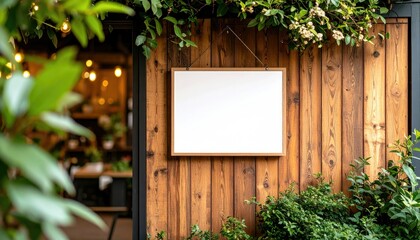 Blank Signage Mockup on a Rustic Wooden Wall