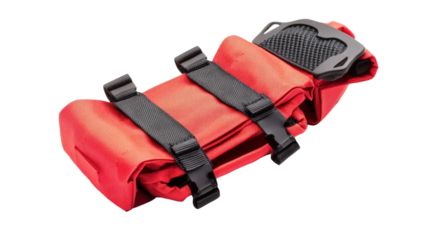 Compact CPR mask in hard case with one-way valve, first aid kit essential, Transparent background, PNG file