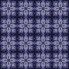 A geometric pattern of flowers, a purple-tone pattern, is used for tapestry wallpapers, vector patterns.