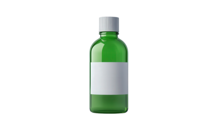 Emergency eye wash station bottle with green label, chemical safety, Transparent background, PNG file