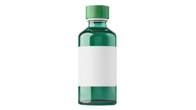Emergency eye wash station bottle with green label, chemical safety, Transparent background, PNG file - Powered by Adobe