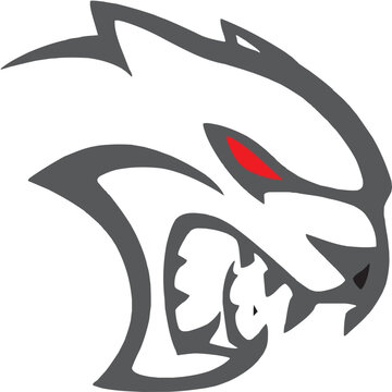 Angry Wolf Head Logo &ndash; Aggressive Red-Eyed Beast Vector Mascot Design