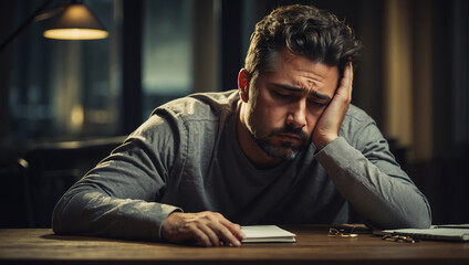 Image of Man Getting Bored and Depressed for Mental Health Awareness