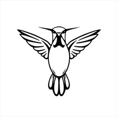 Hummingbird Logo Front View, Symmetrical Layout