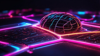 Internet Connection with Neon Effect for Enhanced Digital Experience