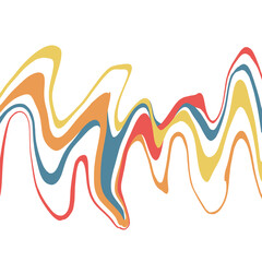 Colorful abstract wavy distorted line art background