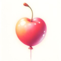 체리 풍선, 파스텔화, jpeg (Cherry balloon, pastel painting, jpeg)