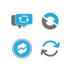 Set of cloud sync icon vector connecting arrows in a circular shape clean closeup for icon or logo