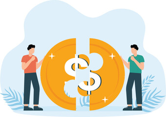 Working together for income and salary growth, cooperation and partnership to improve business success
