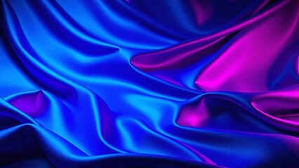 Fototapeta premium Flowing purple silk and satin fabric creates a smooth, luxurious texture backdrop with soft light and subtle waves