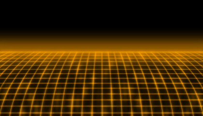 Orange space perspective  grid line light field technology abstract background	