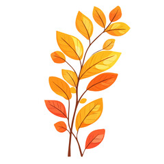 2D flat Orange And Yellow Foliage illustration vector, isolated on a white background.