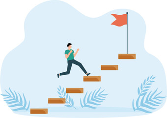 Step to grow business for success, progress and improvement to development achieve goal, growth journey and career path concept
