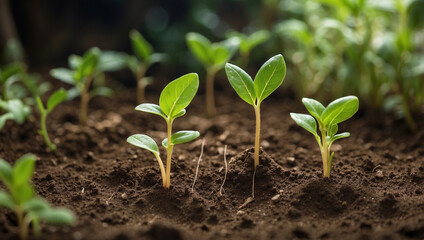 Exuberant Seedlings Growing from Abundant Soil for Agricultural Success