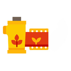 Biodegradable Film and Watering Can Cutout illustration
