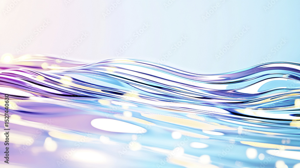 Poster flowing metallic surfaces create mesmerizing visual effect with soft reflections