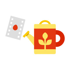 Biodegradable Film and Watering Can Cutout illustration