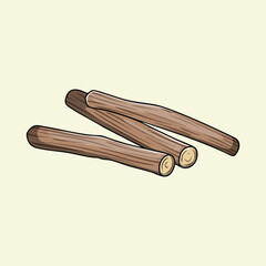 Hand-drawn illustration of licorice sticks