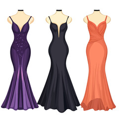 New Years Eve Party Dresses illustration vector 2D flat, isolated on a white background.