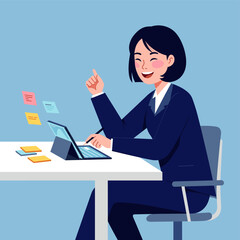 Concept vector illustration of a businesswoman.