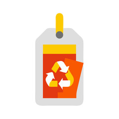 Obraz premium Smart Recycling Bin Tag with Data Download Icon Transparent Background