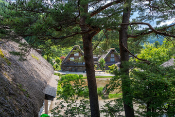 Traditional wooden house in the peaceful village of Shirakawa-go