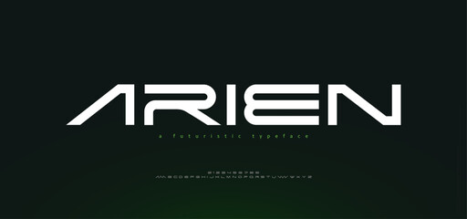 Abstract technology space font logo alphabet. techno and sport fonts. Typography digital sci-fi movie logos. vector illustration