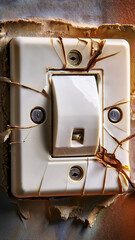 The light switch is broken or there's no sound