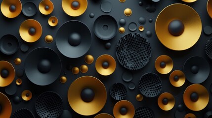 Dynamic Audio Speaker Stack: A Vibrant Sound Concept for Music Enthusiasts. Abstract Minimalist Design Showing Off the Power of Sound Waves.
