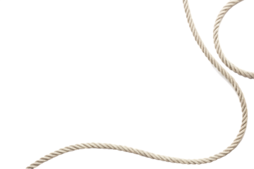 Beige rope design element isolated on a white background