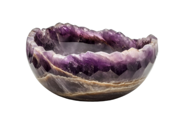 Deep purple bowl carved from crystal