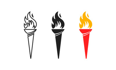 Flaming Torch Vector Illustration Symbol of Triumph and Power