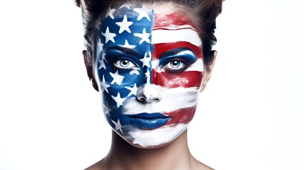 American flag face paint makeup tutorial patriotic usa independence day th of july celebration beauty