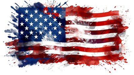 American flag watercolor painting patriotic usa flag art independence day celebration memorial day design