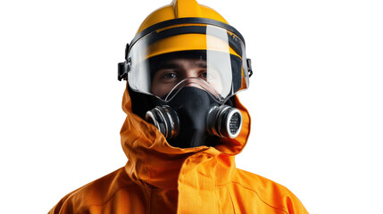 Flame-resistant hood with neck cover, used in firefighting, Transparent background, PNG file